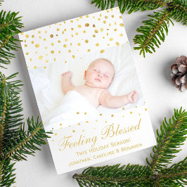 Gezegend Kerstmis Geboorte Aankondiging Gouden Con