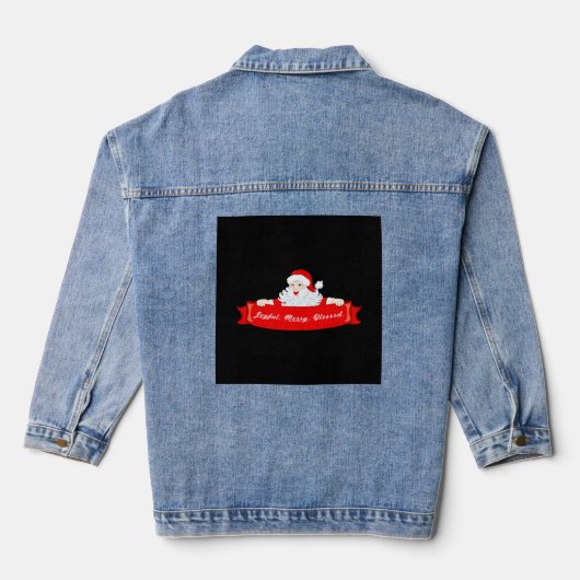 Gezegend Kerstmis Kerstmis Denim Jacket (Achterkant)