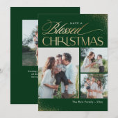 Gezegend Kerstmis Religieuze Vakantie Fotokaart Feestdagenkaart (Voorkant / Achterkant)