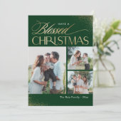 Gezegend Kerstmis Religieuze Vakantie Fotokaart Feestdagenkaart (Staand voorkant)