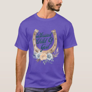 Gezegend Kind Gods Hoefijzer meisje T-shirt
