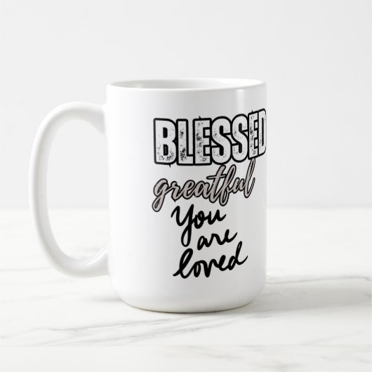 Gezegend ⛪︎ koffie mok 15oz (Links)