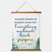 Gezegend komen en uitgaan, groene Waterverf Hangend Wandkleed (Voorkant)