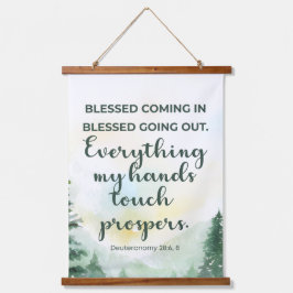 Gezegend komen en uitgaan, groene Waterverf Hangend Wandkleed