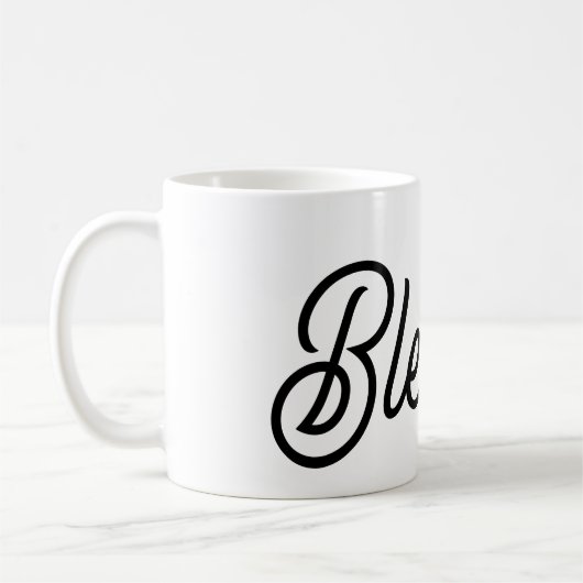 Gezegend kopje koffie koffiemok (Links)