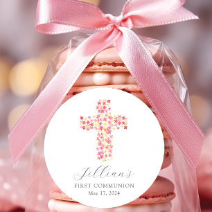 Gezegend Kruis Eerste Communie Ronde Sticker