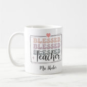Gezegend Leraar Waardering Aangepaste Naam Dank u Koffiemok (Links)