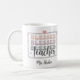 Gezegend Leraar Waardering Aangepaste Naam Dank u Koffiemok