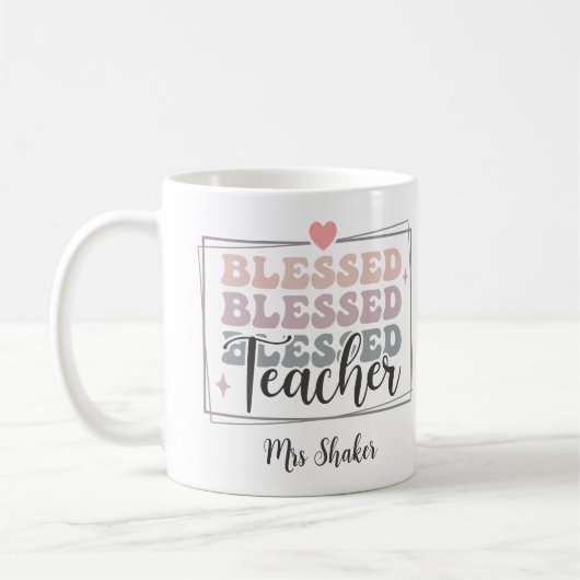 Gezegend Leraar Waardering Aangepaste Naam Dank u Koffiemok (Links)