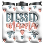 Gezegend Mama 3D Opgeblazen Puff Thermosbeker