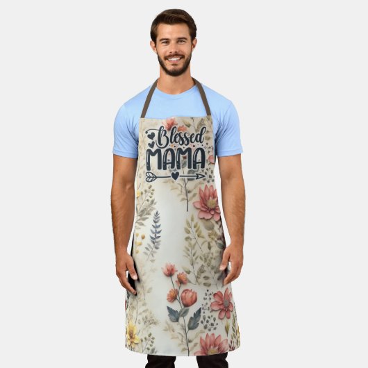 Gezegend Mama All Over Print Schort (Gedragen)