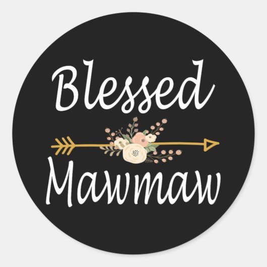gezegend mawmaw shirt moederdag geschenken ronde sticker (Voorkant)