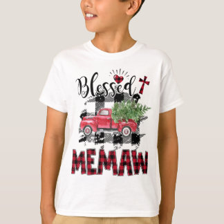 Gezegend Memaw rood-geruite Kerstmis T-shirt