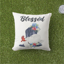 Gezegend met cowboylaarzen/hoed en bloemen/vogels