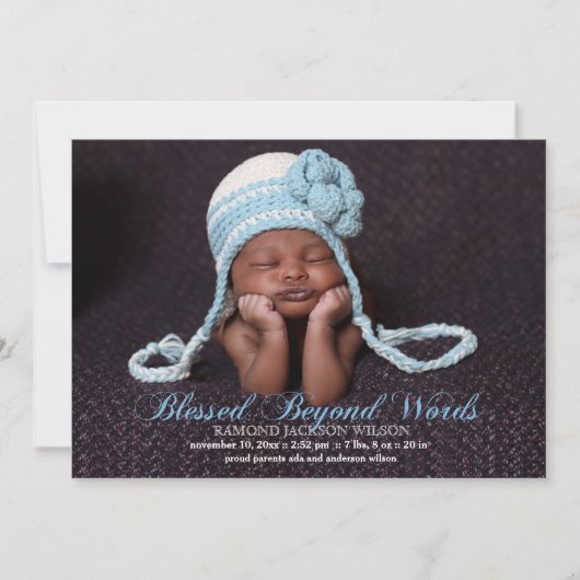 Gezegend met de aankondiging van een jongen foto v (Voorkant)