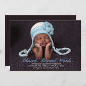 Gezegend met de aankondiging van een jongen foto v (Voorkant / Achterkant)