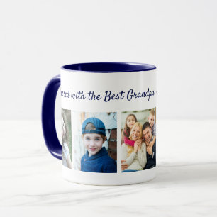 Gezegend Met De Beste Opa 5 Fotosamenstelling Blau Mok