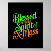 Gezegend met de geest van X-Mass Digital Art Poster (Voorkant)
