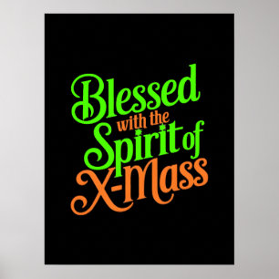Gezegend met de geest van X-Mass Digital Art Poster