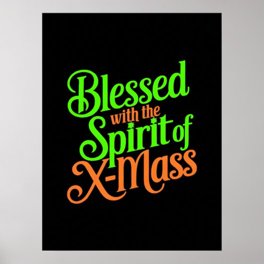 Gezegend met de geest van X-Mass Digital Art Poster (Voorkant)