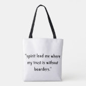 "GEZEGEND" met de quote: "Sprit Lead Me..." Tote Bag (Achterkant)