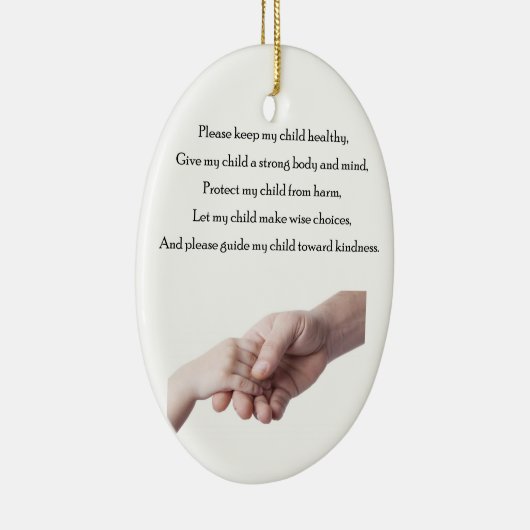 Gezegend met een kind keramisch ornament (Rechts)