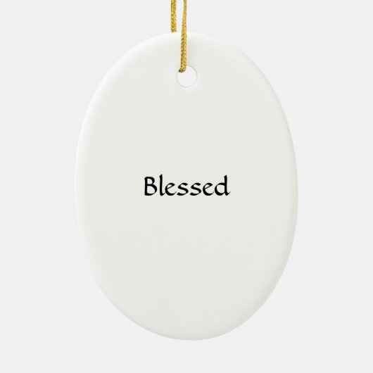 Gezegend met een kind keramisch ornament (Achterkant)