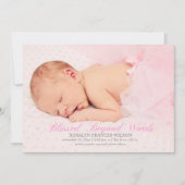 Gezegend met een meisje foto geboorte aankondiging (Voorkant)