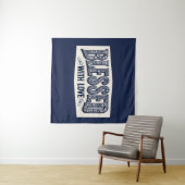 Gezegend met liefde (blauwe achtergrond) wandkleed (In Situ (horizontaal))