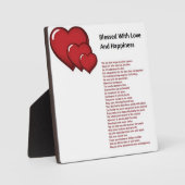 Gezegend met liefde en geluk gedicht op Plaque Fotoplaat