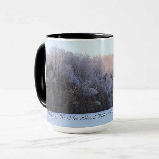 Gezegend met wintersprookjesstof mok (Voorkant links)