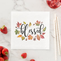 Gezegend met zwarte kalligrafie en herfstbladeren