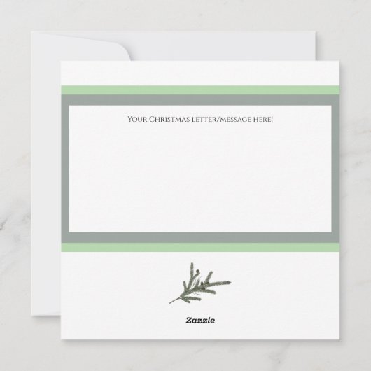 Gezegend Modern 5 Foto Groene Pine Branch Kerstmis Feestdagenkaart (Achterkant)