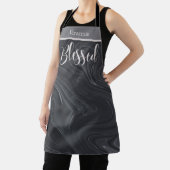 Gezegend Modern Script Faux Marble gepersonaliseer Schort (Insitu)