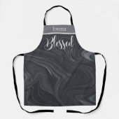 Gezegend Modern Script Faux Marble gepersonaliseer Schort (Voorkant)