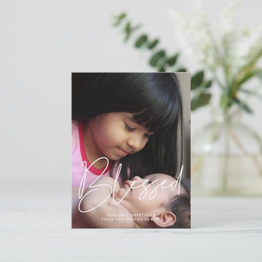 Gezegend Moderne minimalistische fotovakantie Briefkaart (Staand voorkant)