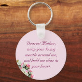 Gezegend Moeder Gebed w / Monogram Sleutelhanger (Achterkant)