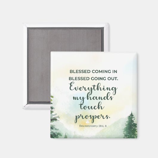 Gezegend naar binnen gaan, uit bijbelvers gaan wat magneet (Voorkant / Achterkant)