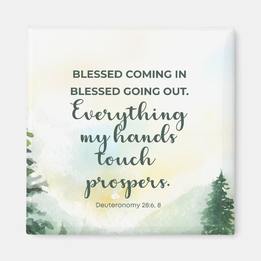 Gezegend naar binnen gaan, uit bijbelvers gaan wat magneet (Voorkant)