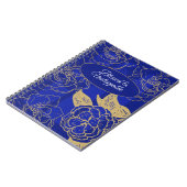 Gezegend & niet te stoppen citaat op Blauwe  Bloem Notitieboek (Linkerzijde)