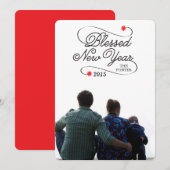 gezegend nieuw jaar feestdagenkaart (Voorkant / Achterkant)