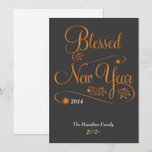 gezegend nieuwjaar feestdagenkaart (Voorkant / Achterkant)