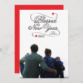 gezegend nieuwjaar feestdagenkaart (Voorkant / Achterkant)