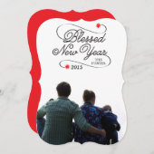 gezegend nieuwjaar feestdagenkaart (Voorkant / Achterkant)