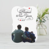 gezegend nieuwjaar feestdagenkaart (Staand voorkant)