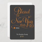 gezegend nieuwjaar feestdagenkaart (Voorkant / Achterkant)