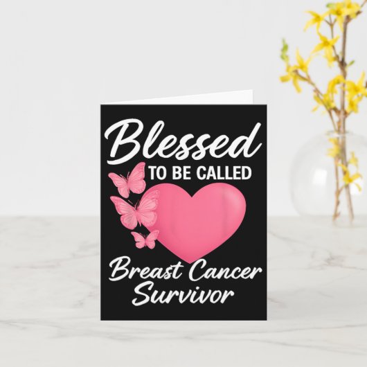 Gezegend om borstkanker overlevingsroze te noemen kaart (Gele Bloem)