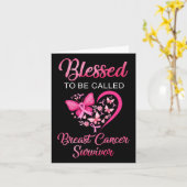 Gezegend om borstkanker overlevingsroze te noemen  kaart (Gele Bloem)