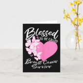 Gezegend om borstkanker overlevingsroze te noemen kaart (Gele Bloem)