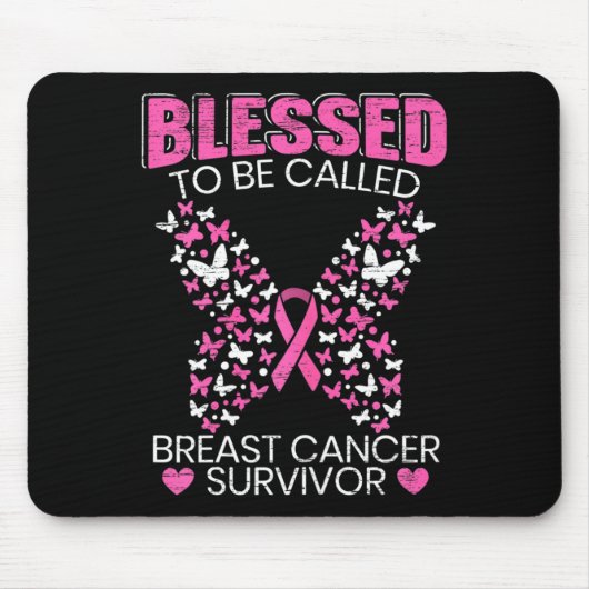 Gezegend om borstkanker overlevingsroze te noemen  muismat (Voorkant)